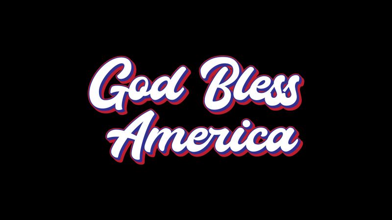 God Bless America, 4th of July, Independence Day, Black background, AMOLED, Wallpaper