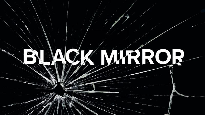 Black Mirror, TV series, Sci-Fi series, Black background, Wallpaper