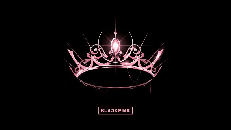 Blackpink, The Album, K-pop, Crown, Minimalist, Black background, AMOLED, 5K, 8K, 10K, Wallpaper