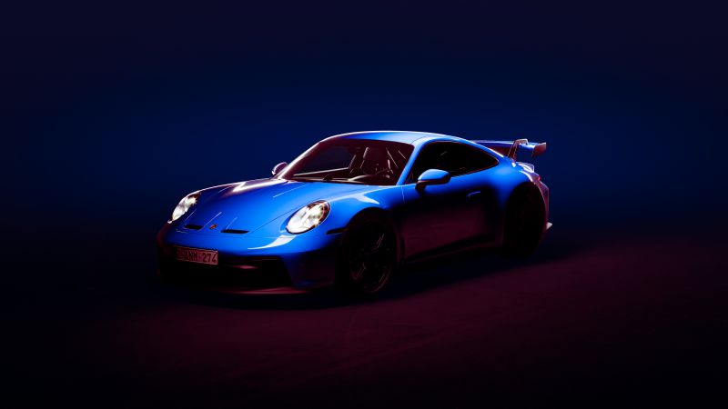 Porsche 911 GT3, Aesthetic, CGI, 5K, Wallpaper