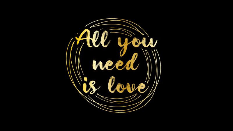 All You Need Is Love, The Beatles, 5K, AMOLED, Black background, Wallpaper