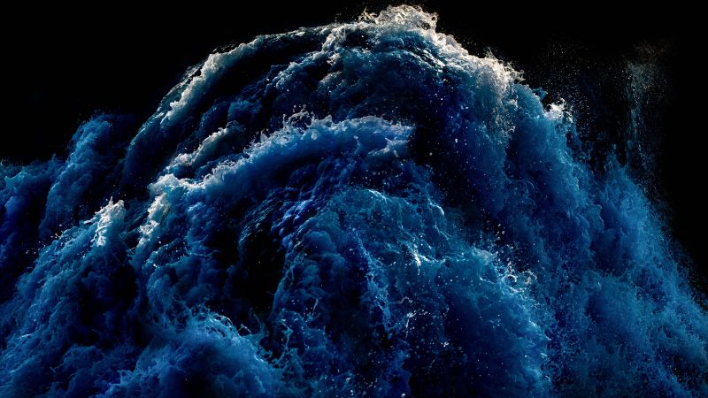 Waves, Deep blue, Ocean, Storm, Coastal, Tide, 5K, 8K, Wallpaper