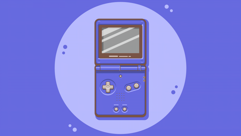 Gameboy SP, Minimalist, Blue background, Simple