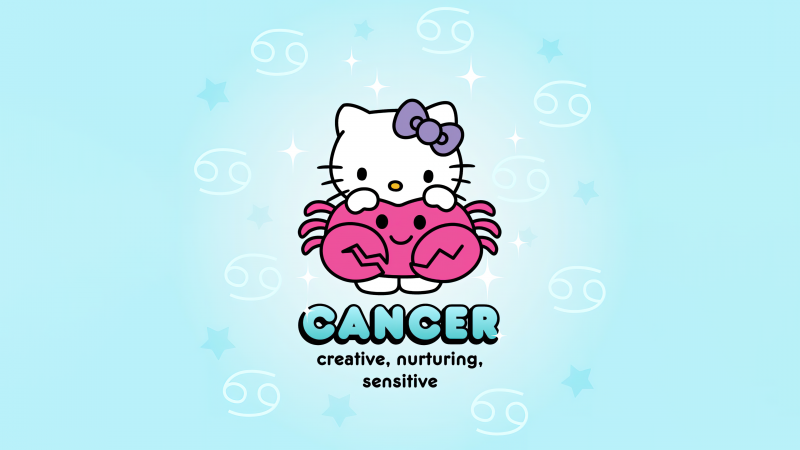 Cancer, Hello Kitty, Zodiac sign, Creative, Sanrio, Wallpaper