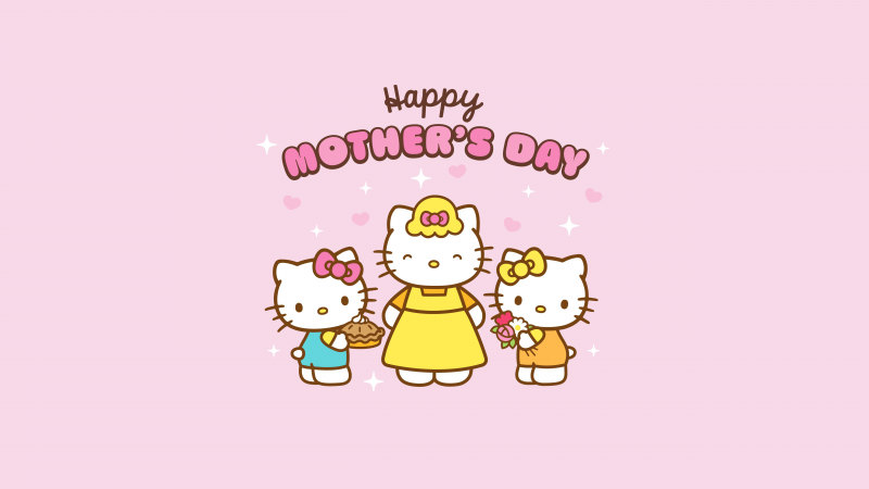 Happy Mother's Day, Hello Kitty, 5K, Sanrio, Wallpaper