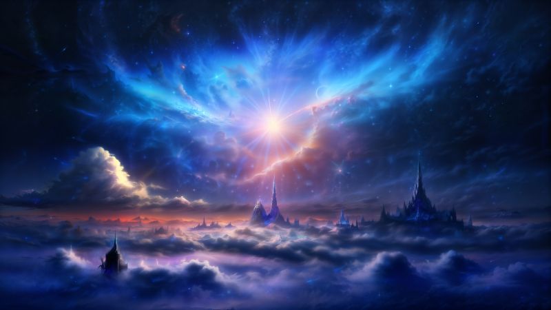 Above clouds, Aesthetic, Surreal, Magical, Imagination, Wallpaper