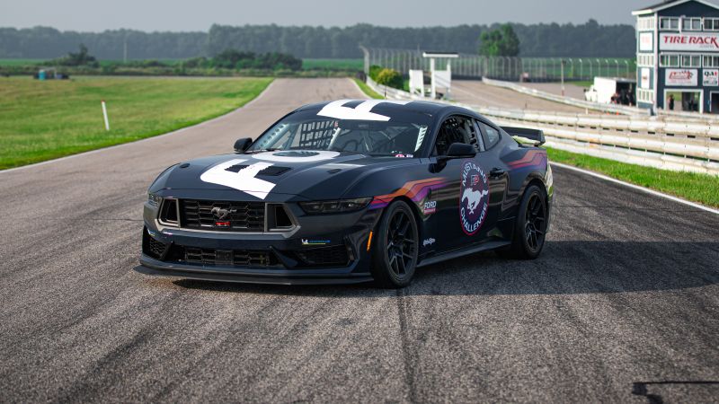 Ford Mustang Dark Horse R, 2024, Race cars, Race track, 5K, Wallpaper