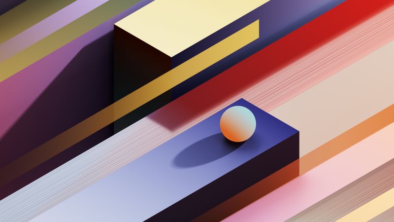 Geometric, Ascension, Colorful abstract, Sphere, 3D Art, Wallpaper