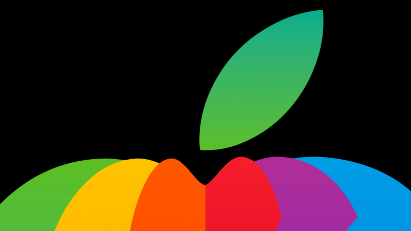 Apple logo, Rainbow colors, 5K, AMOLED, Colorful