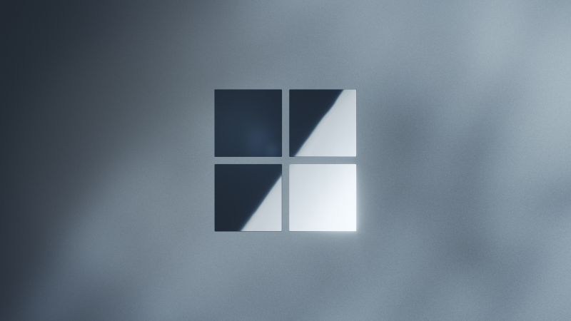 Microsoft Surface Laptop, Windows logo, Grey background, Wallpaper
