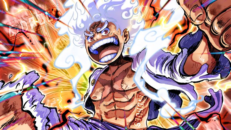 One Piece, Luffy, Gear 5, Wallpaper