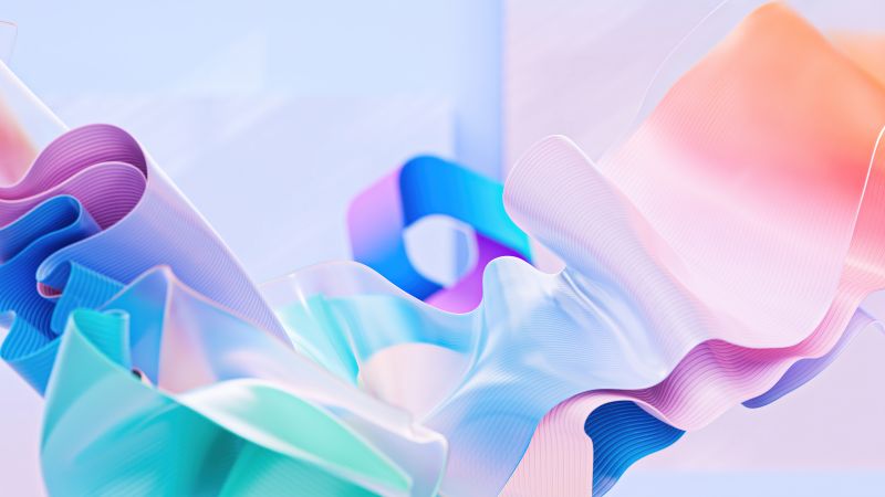 Colorful, Microsoft 365, Ribbons, Modern, Vibrant, Wallpaper