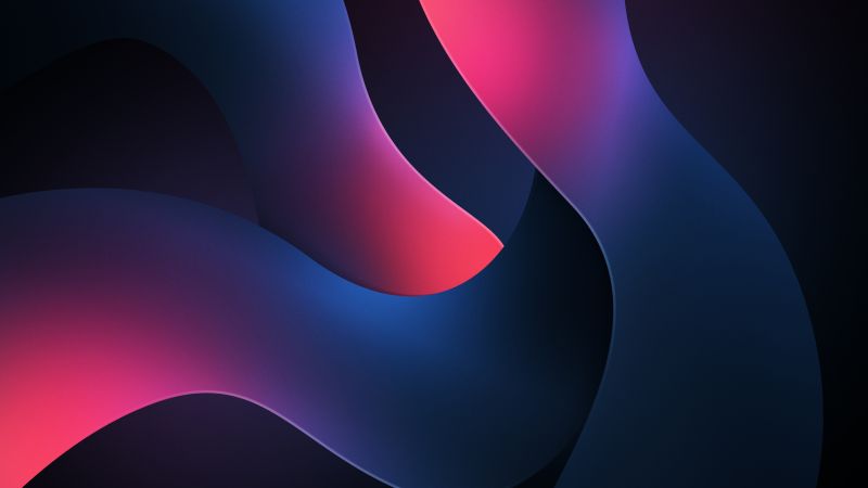 Dark blue, Pink abstract, Swirl, 5K, Wallpaper