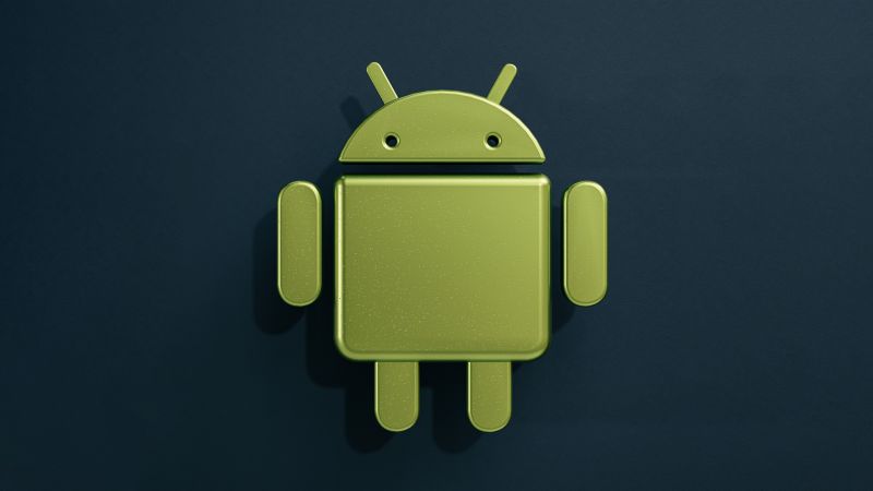3D, Android robot, Metallic, 8K, 5K, Logo, Wallpaper