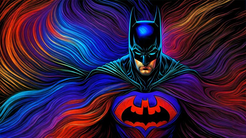 Batman, Colorful art, AI art, DC Superheroes