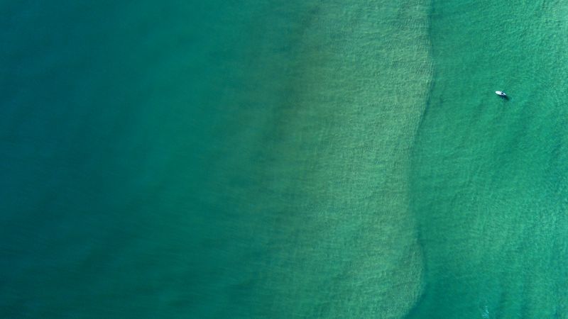Boat, Ocean, Aerial view, Green aesthetic, Wallpaper