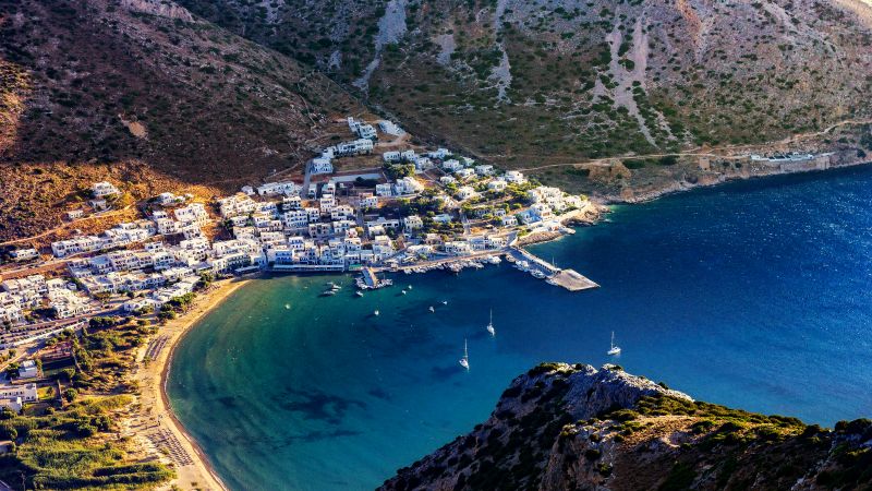 Sifnos, Greece, Island, Tourist attraction, Aerial view, Wallpaper