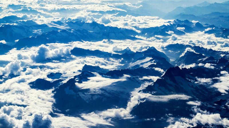 Alps mountains, Aerial view, Sunny day, Swiss Alps, Wallpaper