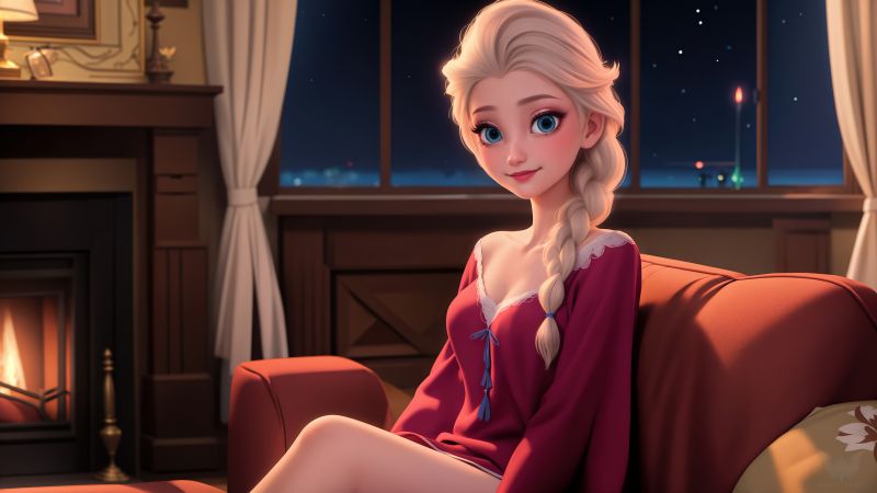 Frozen, Elsa, Disney Princess, AI art, Wallpaper