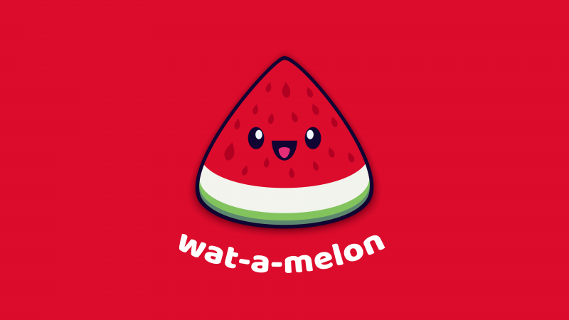 Watermelon, Kawaii cartoon, Slice, Red aesthetic, 5K, 8K