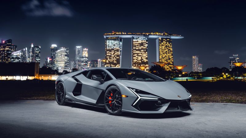 Lamborghini Revuelto, Singapore, 2024, 5K, Night, Wallpaper
