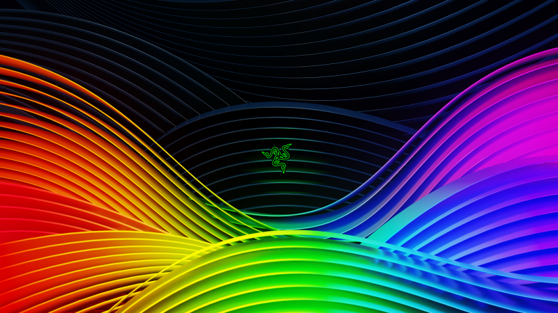 Razer colorful spectrum waves ridges neon 