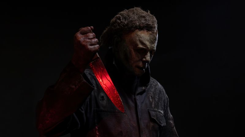 Michael Myers, Spooky, Halloween, Dark background, Scary, 5K, 8K, Wallpaper