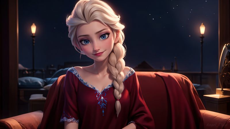 Elsa, AI art, Frozen, Concept Art, Wallpaper