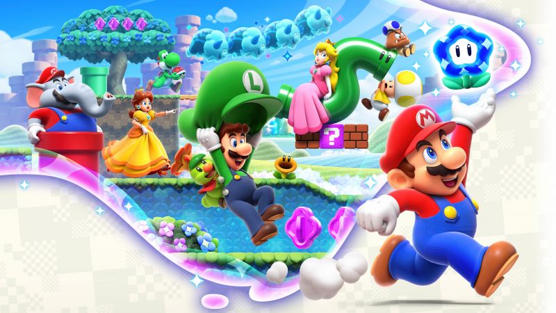 Super Mario Bros. Wonder, Nintendo Switch, 2023 Games, 5K, Wallpaper