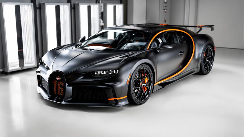 Bugatti Chiron Pur Sport, 2023, Exotic car, Black cars, Carbon Fiber, Wallpaper