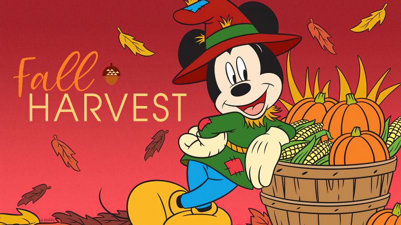 Fall, Thanksgiving, Mickey Mouse, Harvest, Wallpaper