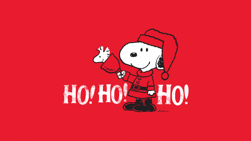 Snoopy, Santa Claus, Red aesthetic, 5K, Navidad, Noel, Wallpaper