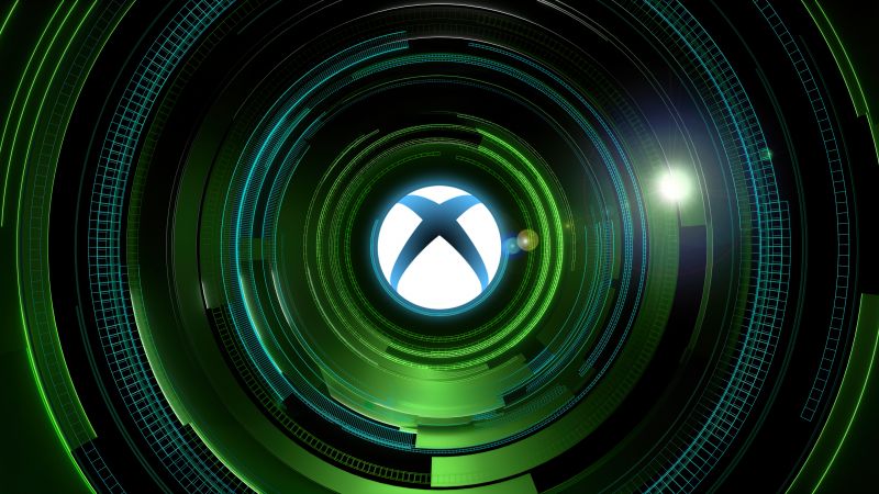Futuristic, Xbox logo, Abstract background, Green abstract, 5K, Wallpaper