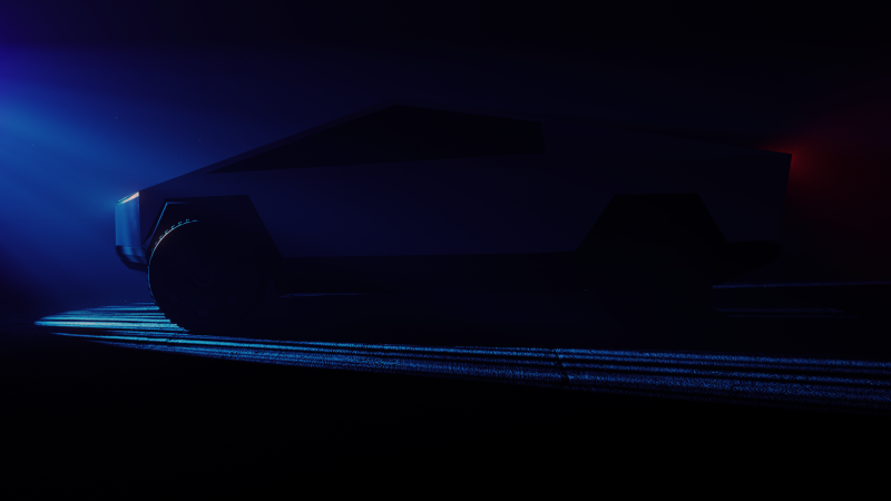 Tesla Cybertruck, CGI, Dark aesthetic, Wallpaper