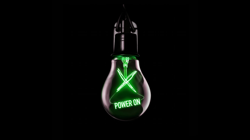 Xbox, Neon sign, Power on, 5K, Black background, AMOLED, Wallpaper