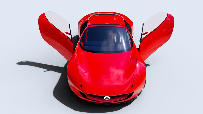 Mazda Iconic SP, EV Concept, Hybrid sports car, Red cars, 5K, Wallpaper