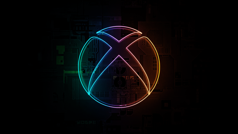 Neon, Xbox logo, AMOLED, Black background, Wallpaper