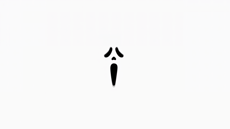 Scream, Ghostface, Minimalist, White background, 5K, Simple, Wallpaper