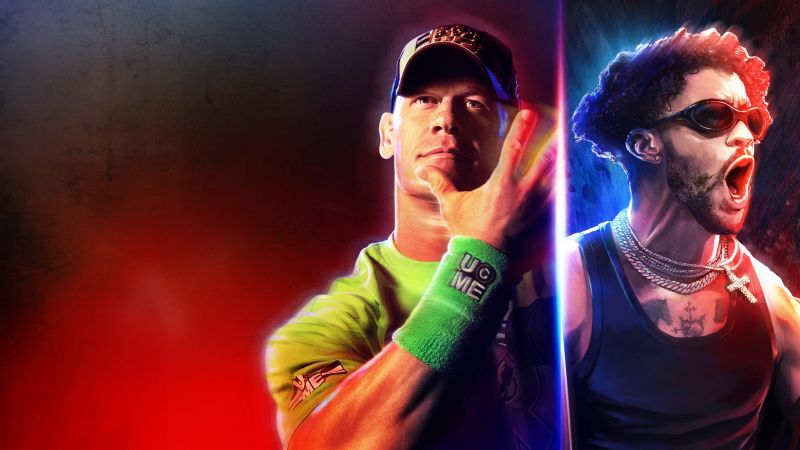 John Cena, Bad Bunny, WWE 2K23, Special Edition, 2023 Games, Wallpaper
