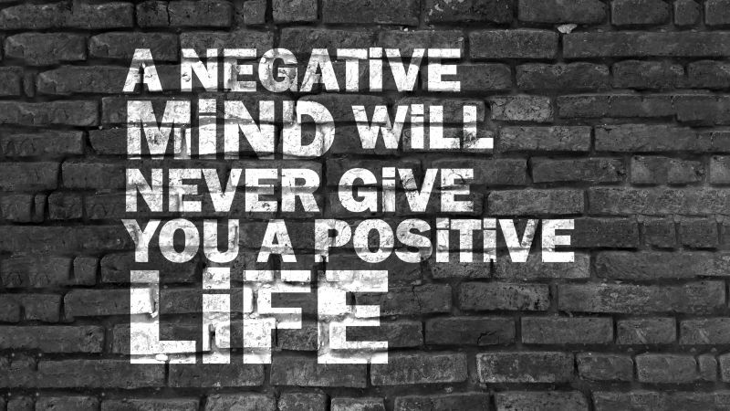 Positivity quotes, Brick wall, Monochrome, 5K, Black and White, Wallpaper