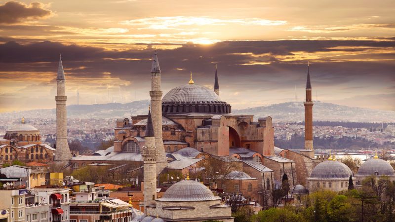 Hagia Sophia, Mosque, Istanbul, Turkey, Ancient architecture, Historical structure, Wallpaper
