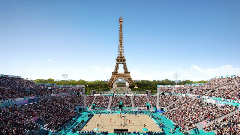 Paris, Summer Olympics, Volleyball, 5K, 8K, Eiffel Tower, 2024, Wallpaper