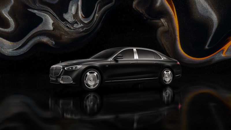 Mercedes-Maybach S 680 4MATIC, Black cars, 2024, Dark aesthetic, Wallpaper