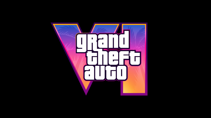 Grand Theft Auto VI, Official, Logo, Black background, 2025 Games, GTA 6, Wallpaper