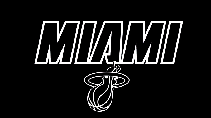 Miami Heat, Minimalist, Logo, Basketball team, Black background, AMOLED, Wallpaper