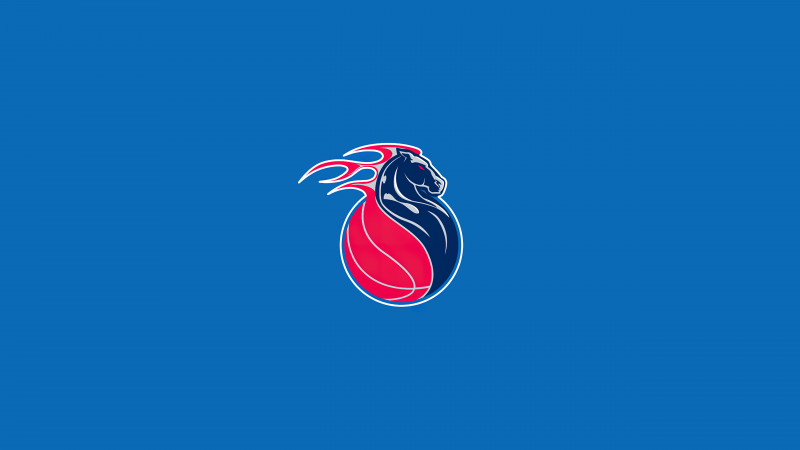 Detroit Pistons, 5K, Logo, Basketball team, Blue background, Wallpaper