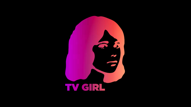 TV Girl, 5K, AMOLED, Black background, Simple, Wallpaper