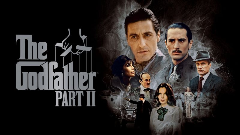 The Godfather, Movie poster, Marlon Brando, Al Pacino, Vito Corleone, Michael Corleone, Dark background, Wallpaper