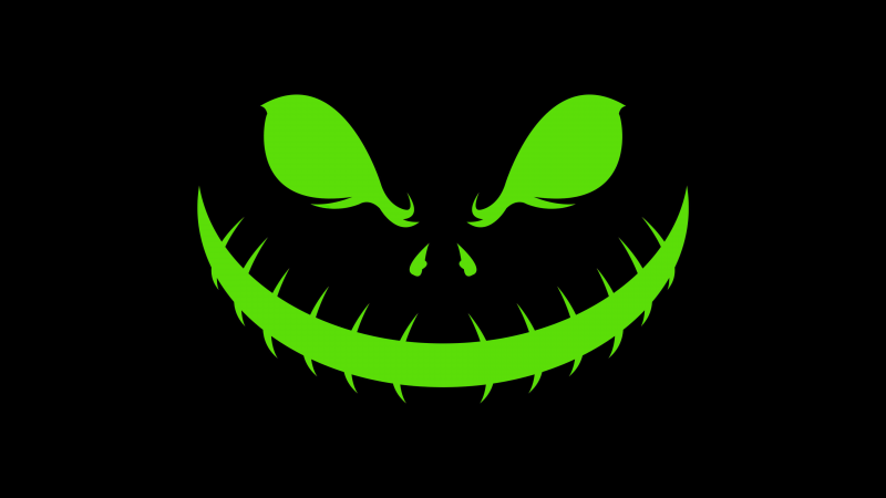 Scary, Smile, Halloween background, Evil laugh, Black background, 8K, 5K, AMOLED
