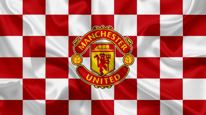 Manchester United, Flag, Logo, Football club, Wallpaper
